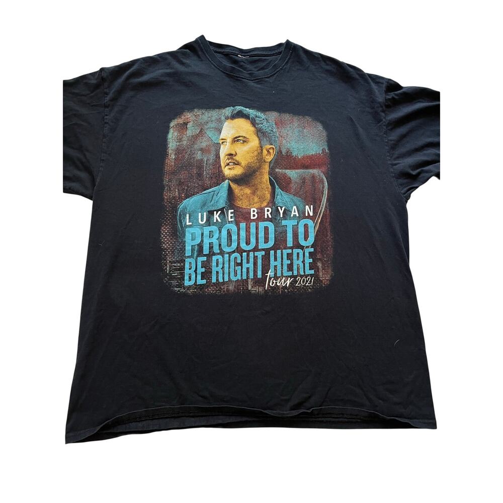 Luke Bryan 2021 Proud To Be Right Here Concert Tour Shirt Black Double Sided 2XL